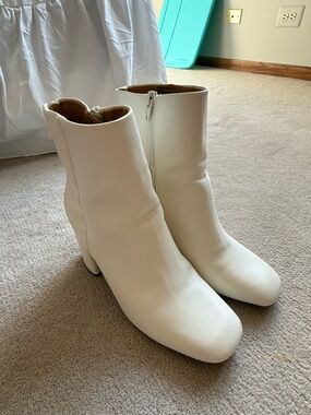 Madden Girl White Ankle Boots